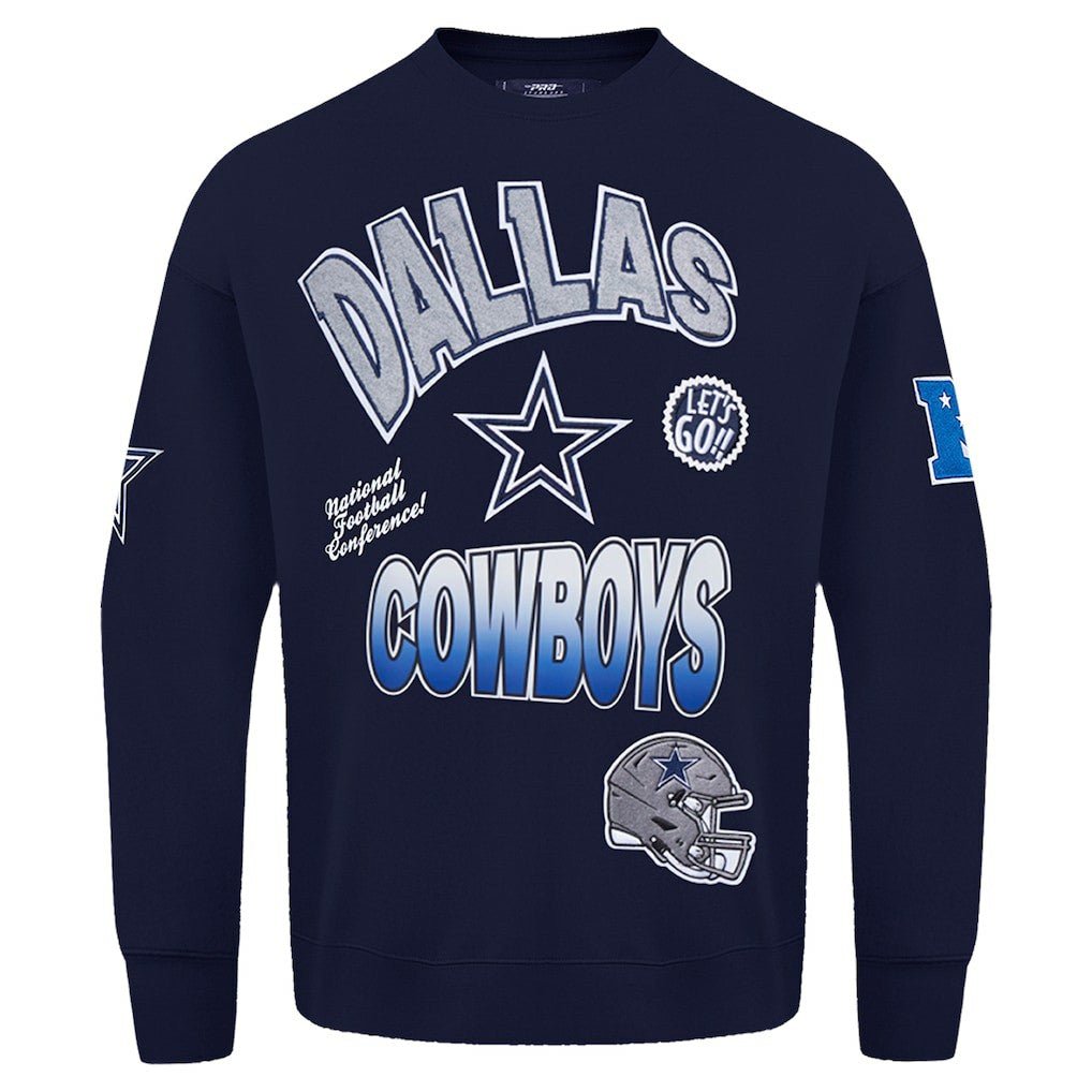 Dallas Cowboys  Pro Standard Turn It Up Drop Shoulder Pullover Sweatshirt