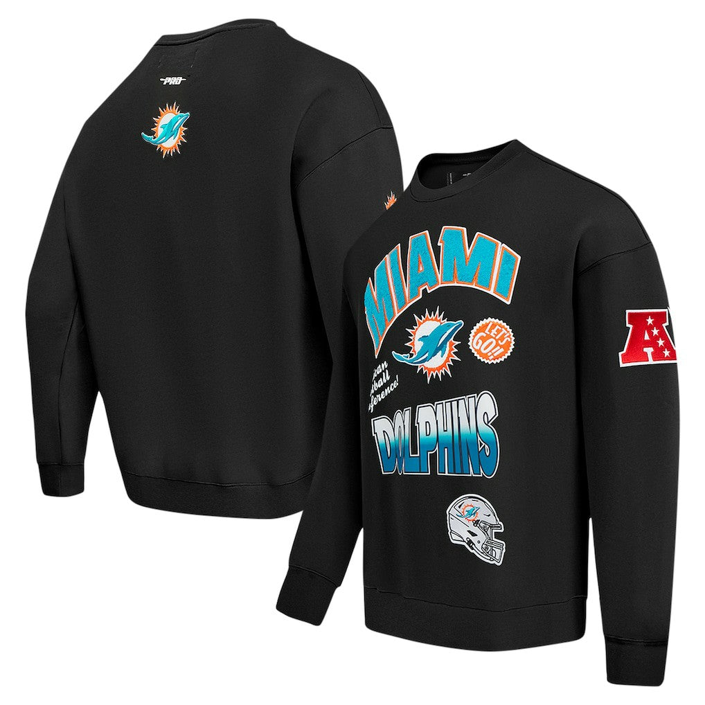 Miami Dolphins  Pro Standard Turn It Up Drop Shoulder Pullover Sweatshirt