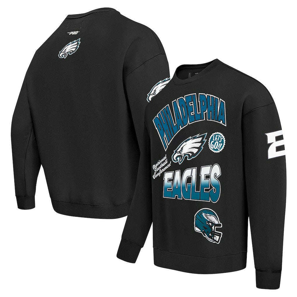 Philadelphia Eagles  Pro Standard Turn It Up Drop Shoulder Pullover Sweatshirt