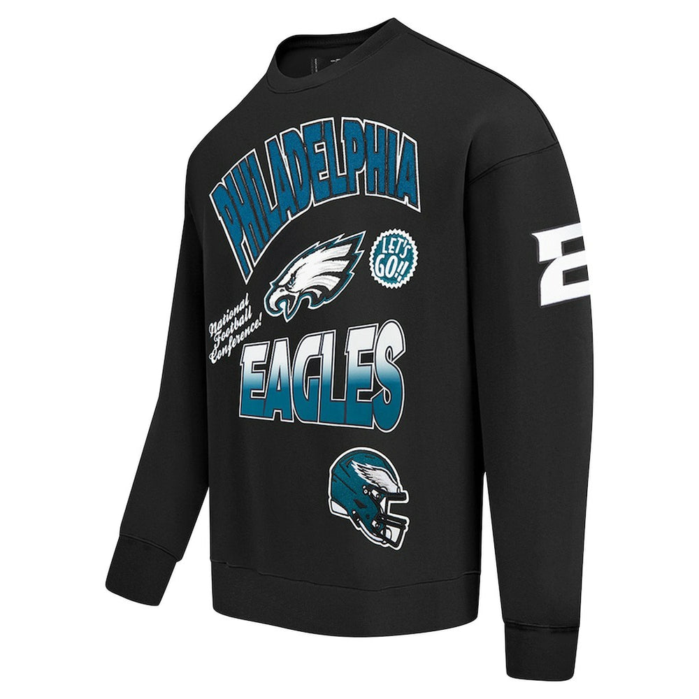 Philadelphia Eagles  Pro Standard Turn It Up Drop Shoulder Pullover Sweatshirt