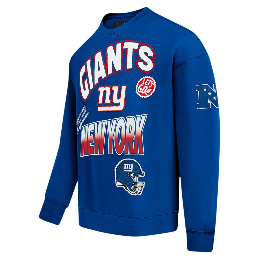 New York Giants  Pro Standard Turn It Up Drop Shoulder Pullover Sweatshirt