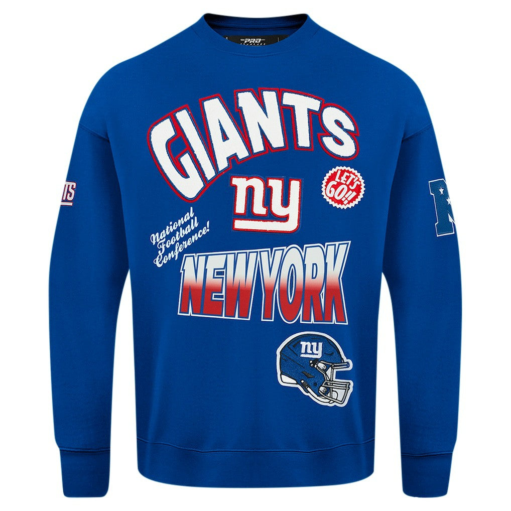New York Giants  Pro Standard Turn It Up Drop Shoulder Pullover Sweatshirt