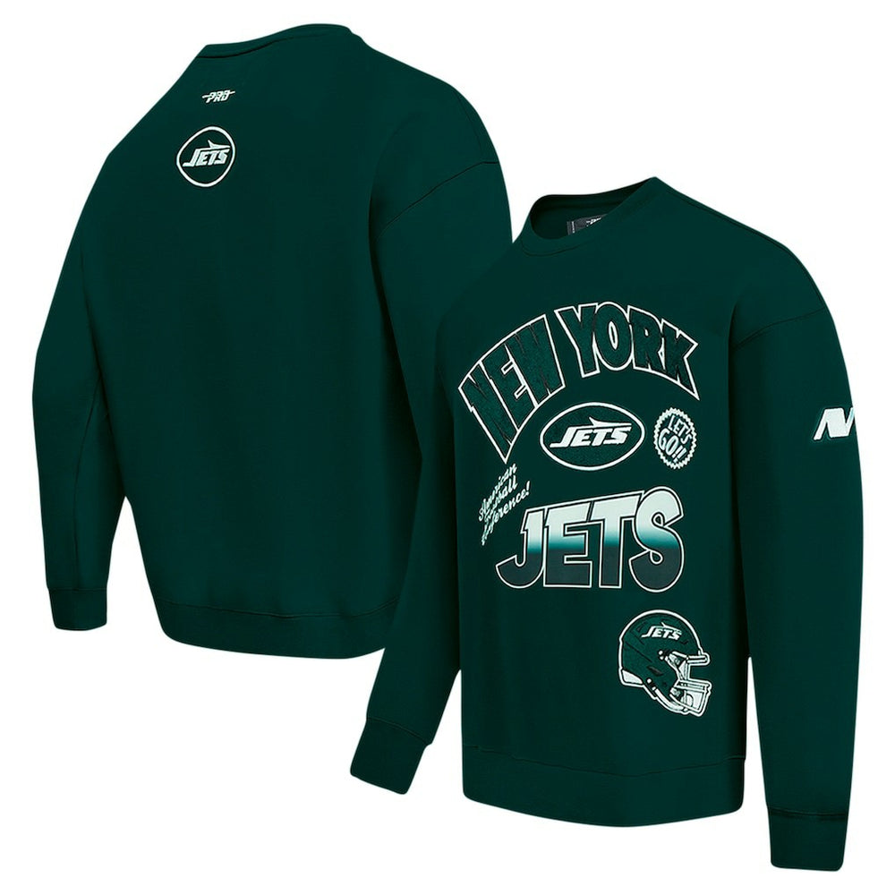 New York Jets  Pro Standard Turn It Up Drop Shoulder Pullover Sweatshirt