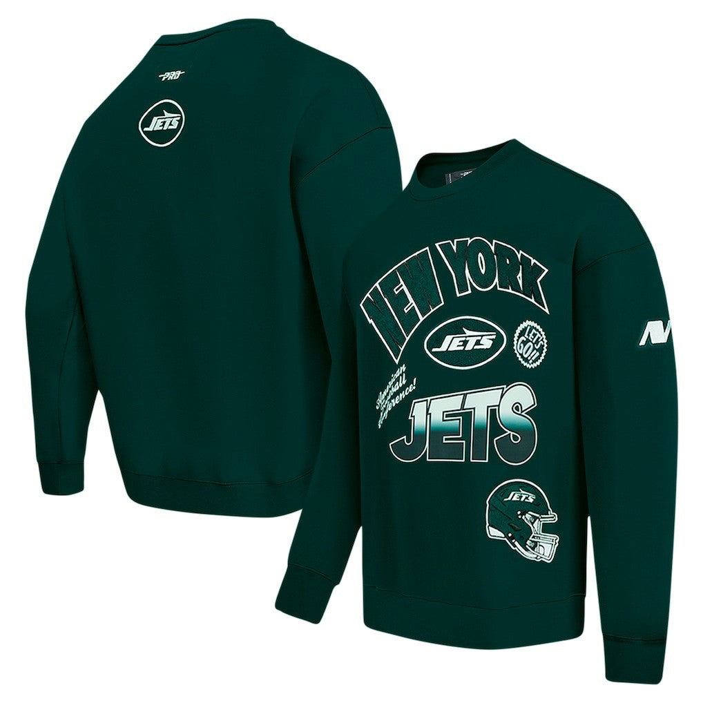 New York Jets  Pro Standard Turn It Up Drop Shoulder Pullover Sweatshirt