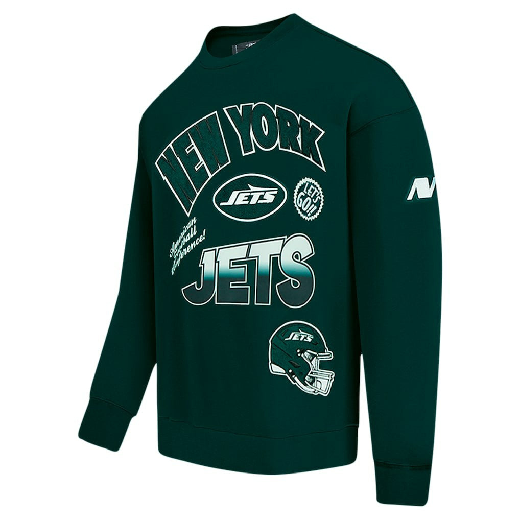 New York Jets  Pro Standard Turn It Up Drop Shoulder Pullover Sweatshirt