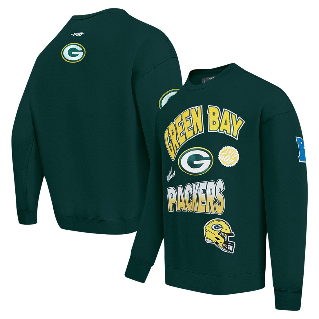 Green Bay Packers  Pro Standard Turn It Up Drop Shoulder Pullover Sweatshirt