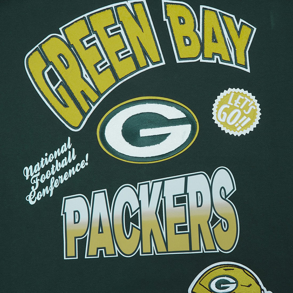 Green Bay Packers  Pro Standard Turn It Up Drop Shoulder Pullover Sweatshirt