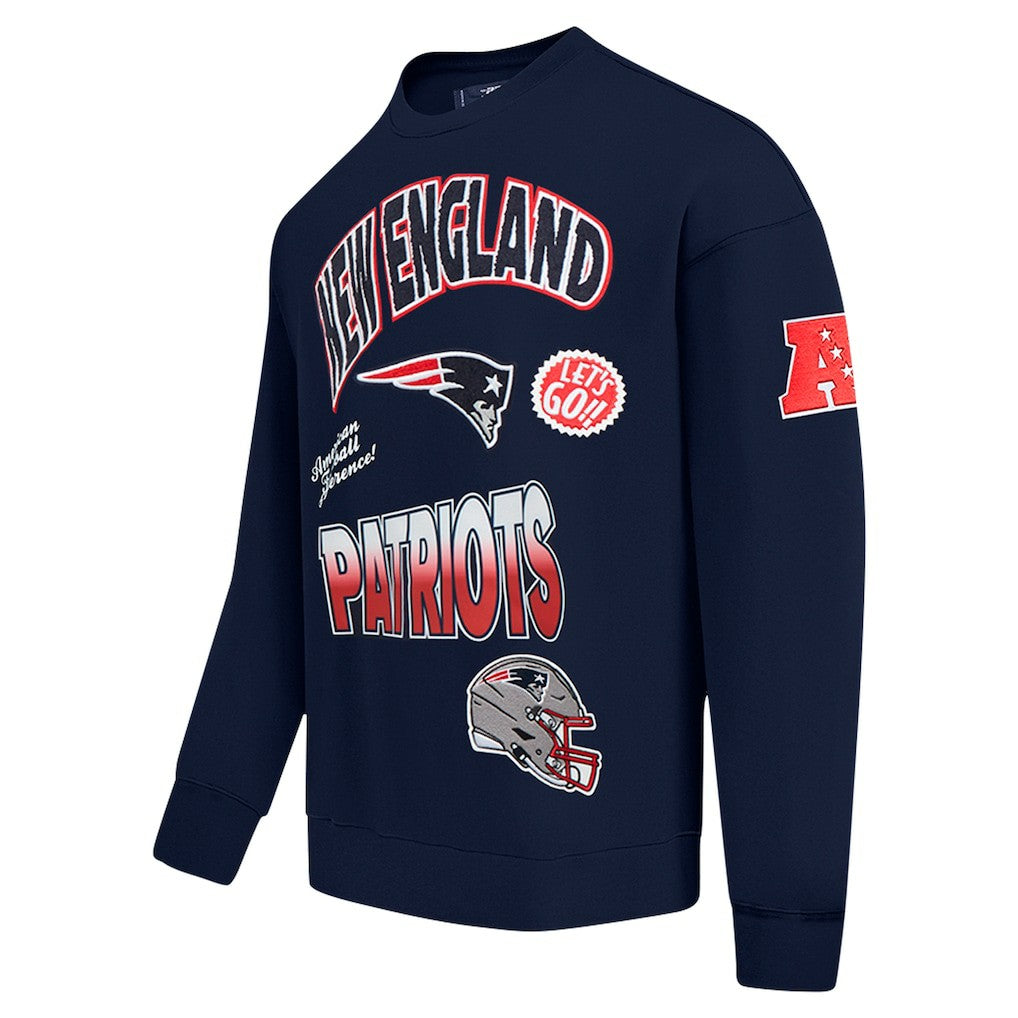 New England Patriots  Pro Standard Turn It Up Drop Shoulder Pullover Sweatshirt