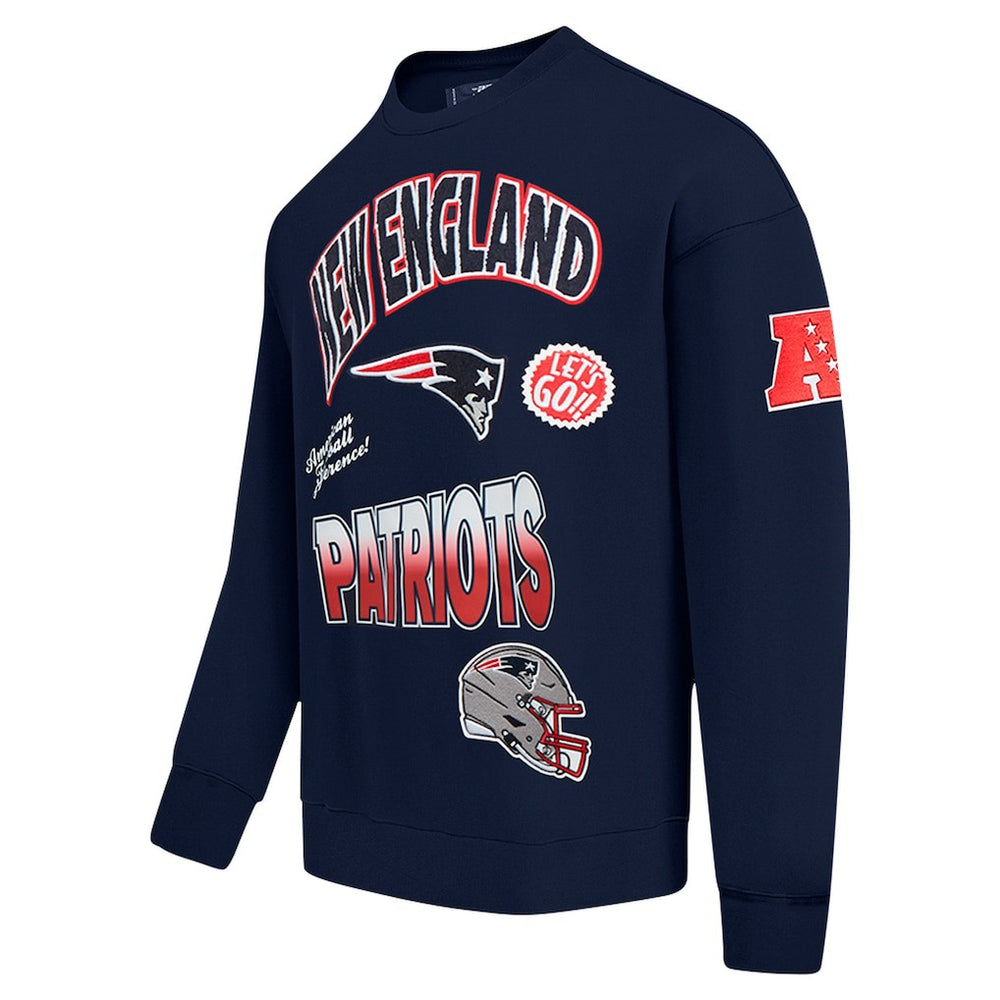 New England Patriots  Pro Standard Turn It Up Drop Shoulder Pullover Sweatshirt