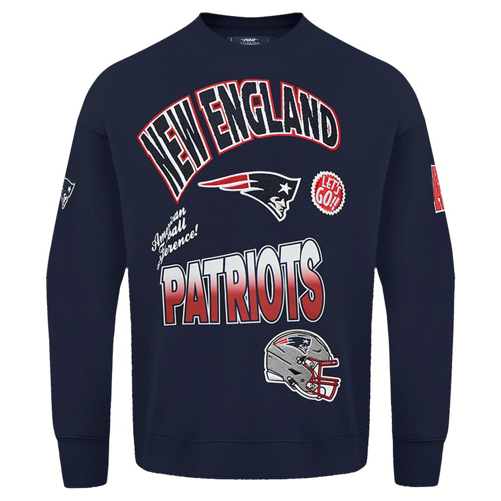 New England Patriots  Pro Standard Turn It Up Drop Shoulder Pullover Sweatshirt
