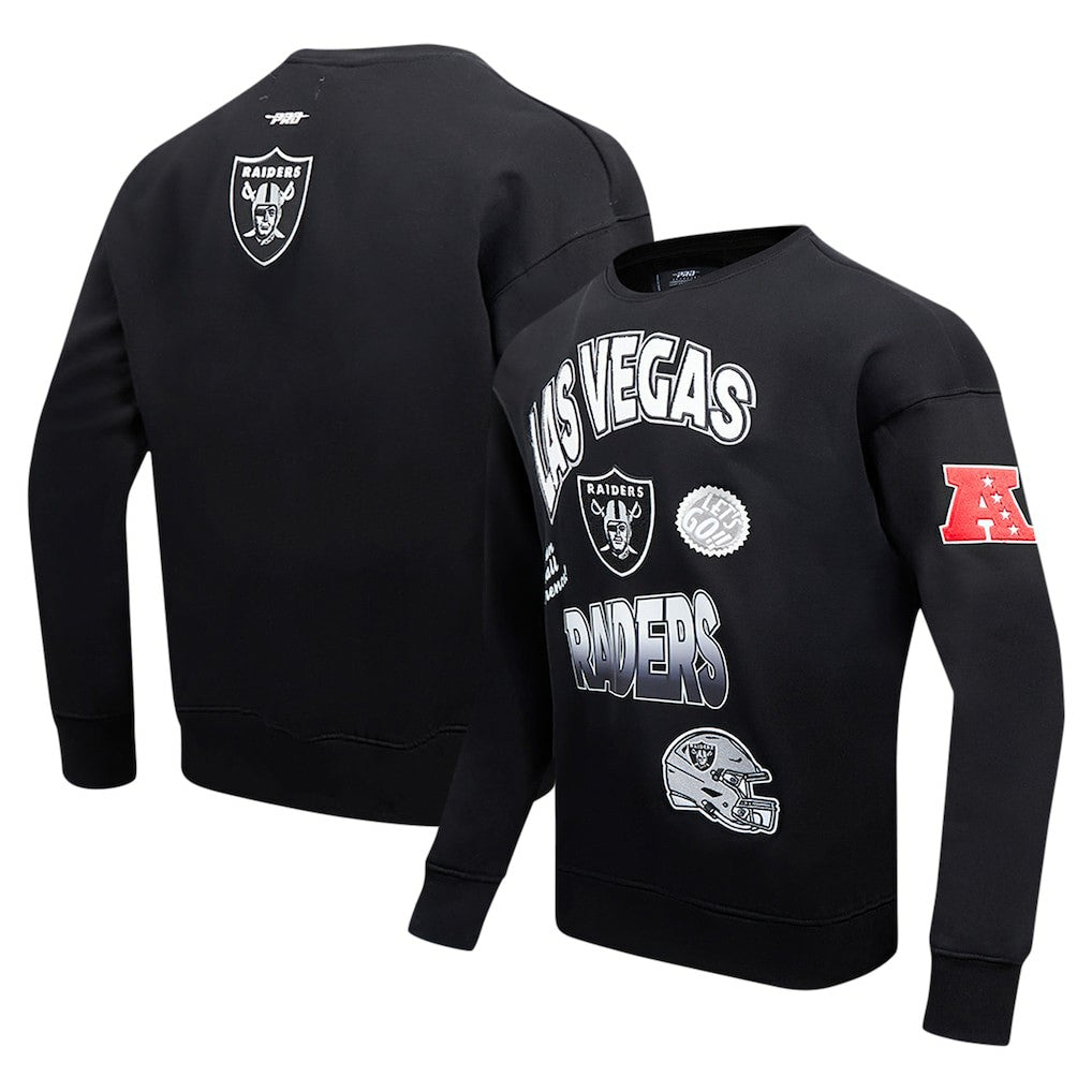 Las Vegas Raiders  Pro Standard Turn It Up Drop Shoulder Pullover Sweatshirt