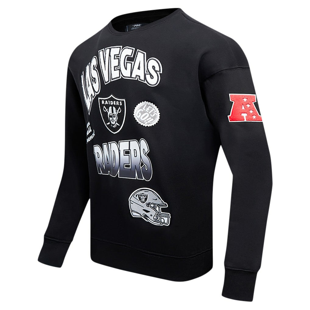 Las Vegas Raiders  Pro Standard Turn It Up Drop Shoulder Pullover Sweatshirt
