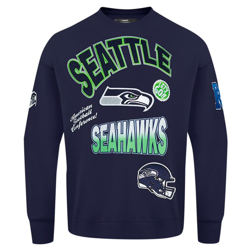 Seattle Seahawks  Pro Standard Turn It Up Drop Shoulder Pullover Sweatshirt