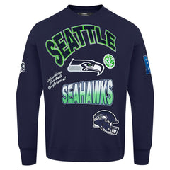 Seattle Seahawks  Pro Standard Turn It Up Drop Shoulder Pullover Sweatshirt