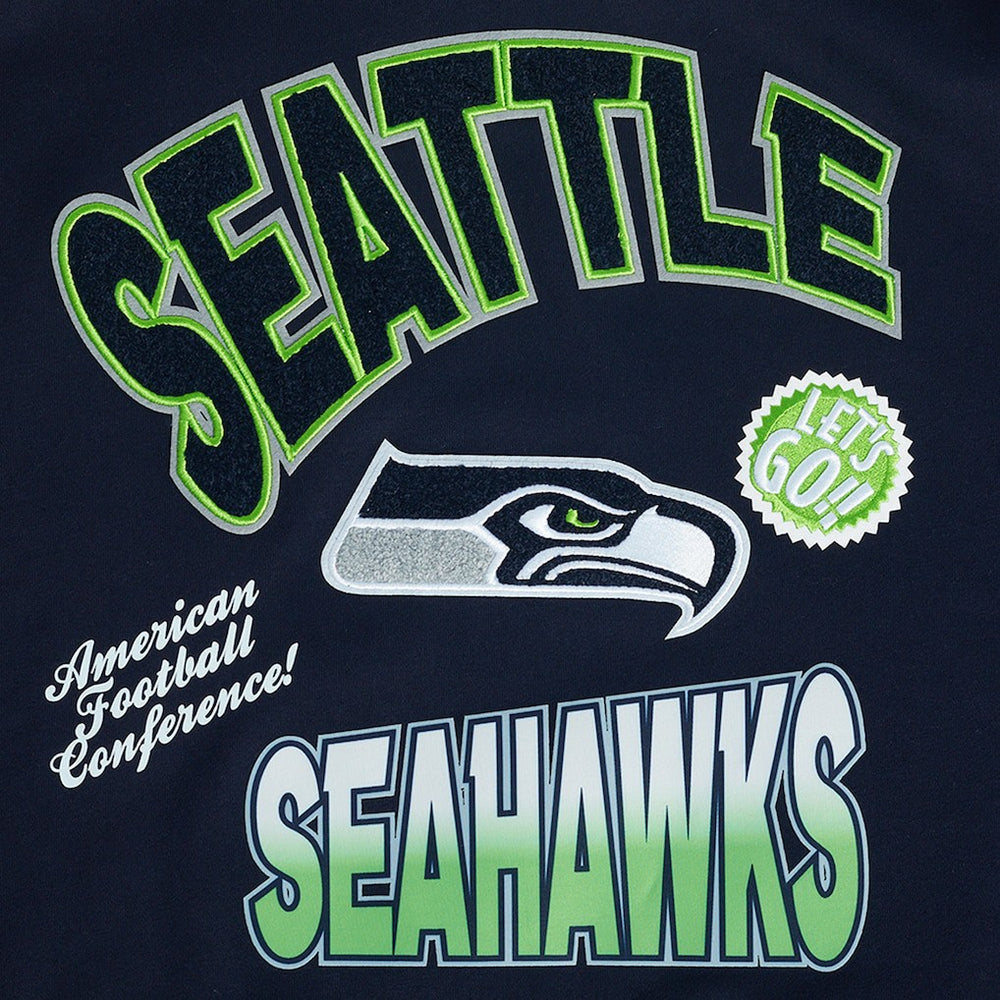 Seattle Seahawks  Pro Standard Turn It Up Drop Shoulder Pullover Sweatshirt