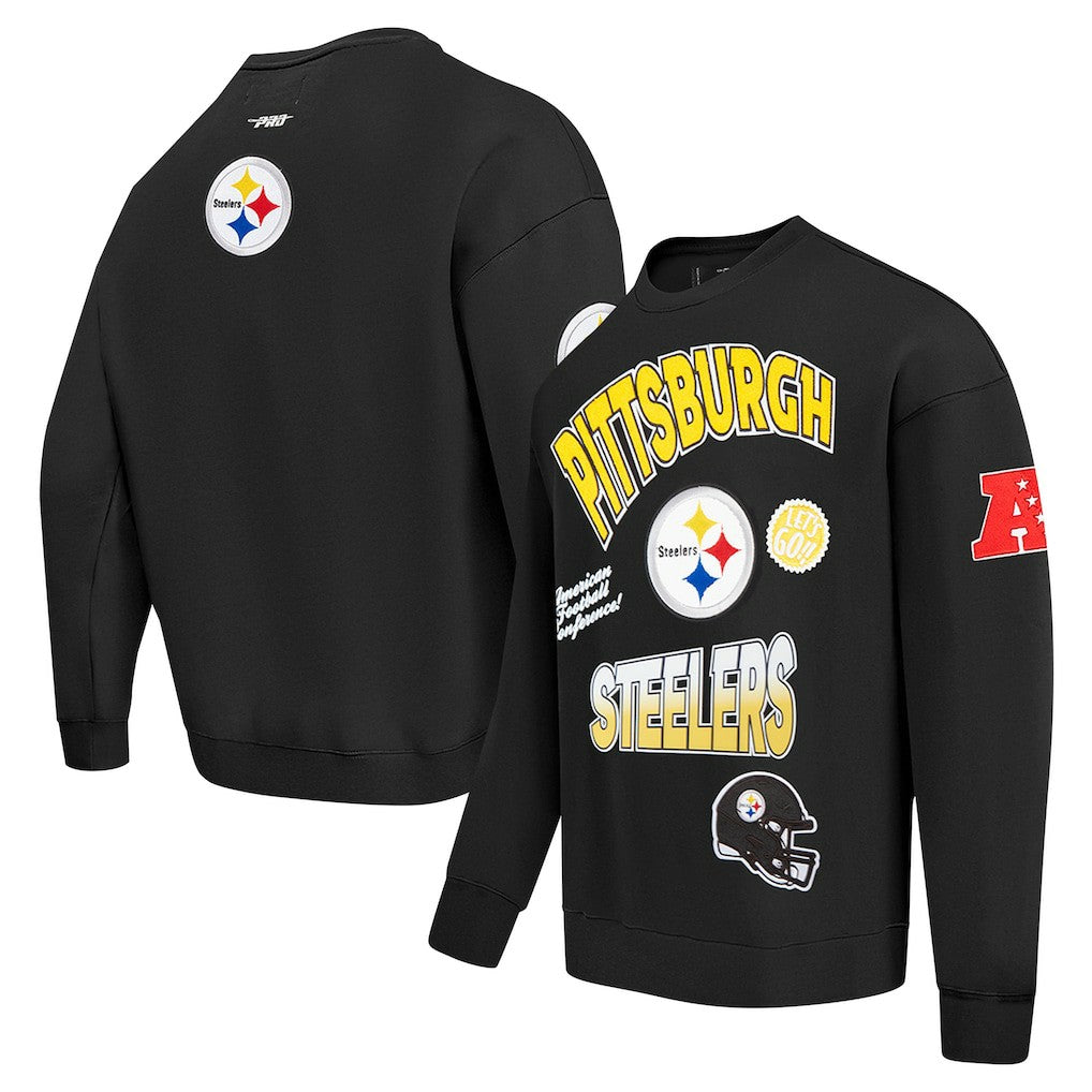 Pittsburgh Steelers  Pro Standard Turn It Up Drop Shoulder Pullover Sweatshirt
