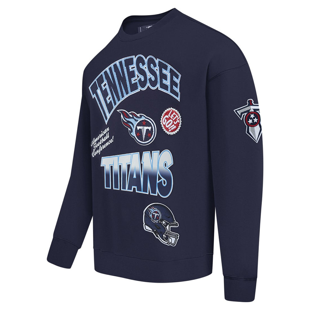 Tennessee Titans  Pro Standard Turn It Up Drop Shoulder Pullover Sweatshirt