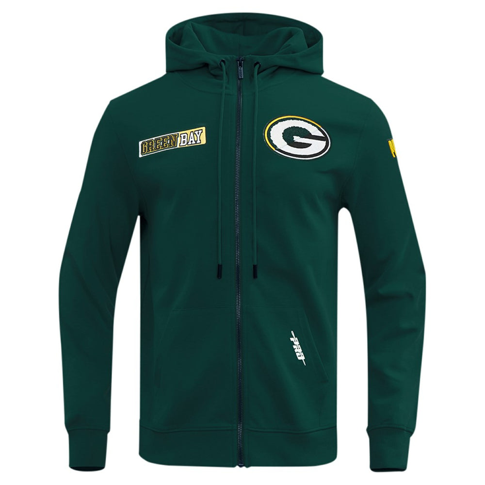 Green Bay Packers  Pro Standard Split Logo Double Knit Full-Zip Hoodie