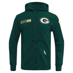 Green Bay Packers  Pro Standard Split Logo Double Knit Full-Zip Hoodie