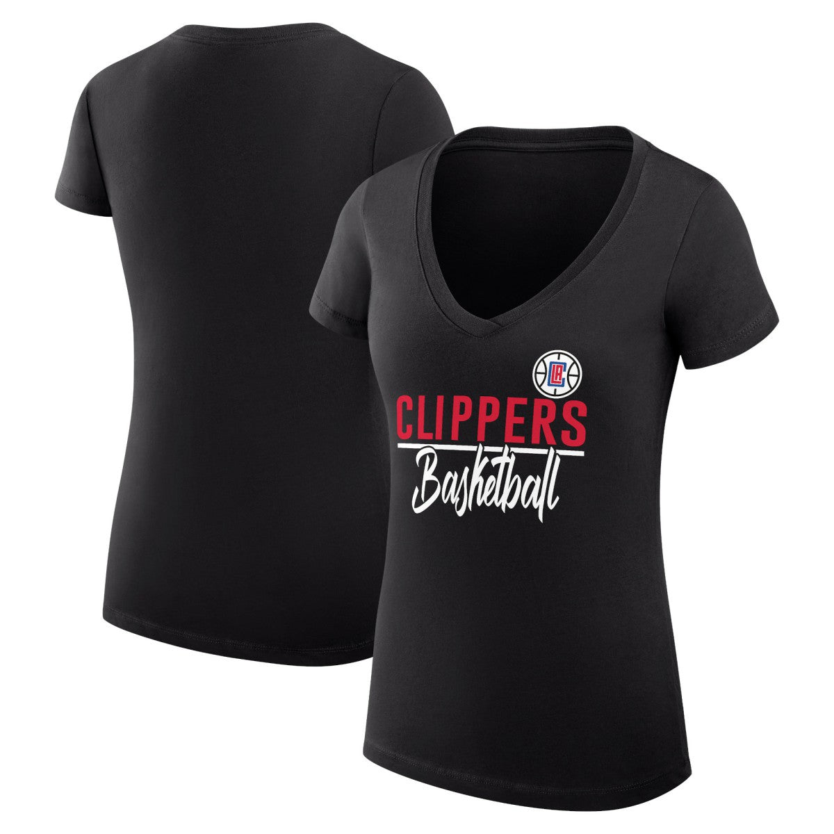 LA Clippers G-III 4Her by Carl Banks Women's Super-Slim Fit Lightweight Team Sport V-Neck T-Shirt Outlet