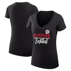 LA Clippers G-III 4Her by Carl Banks Women's Super-Slim Fit Lightweight Team Sport V-Neck T-Shirt Outlet