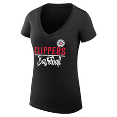 LA Clippers G-III 4Her by Carl Banks Women's Super-Slim Fit Lightweight Team Sport V-Neck T-Shirt Outlet