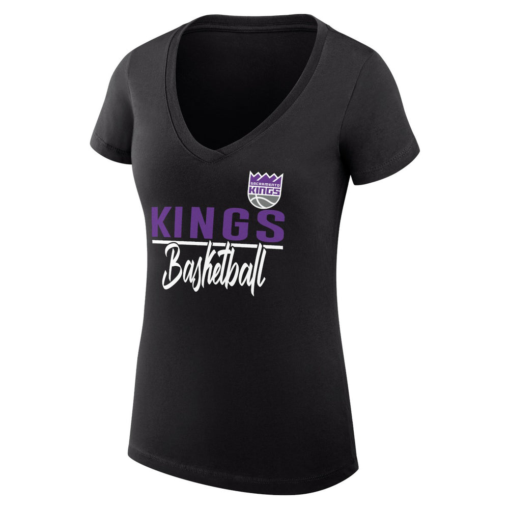 Sacramento Kings G-III 4Her by Carl Banks Women's Super-Slim Fit Lightweight Team Sport V-Neck T-Shirt New