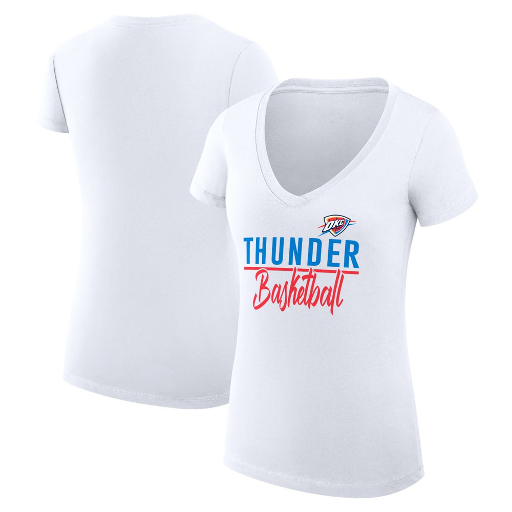 Oklahoma City Thunder G-III 4Her by Carl Banks Women's Super-Slim Fit Lightweight Team Sport V-Neck T-Shirt On Sale