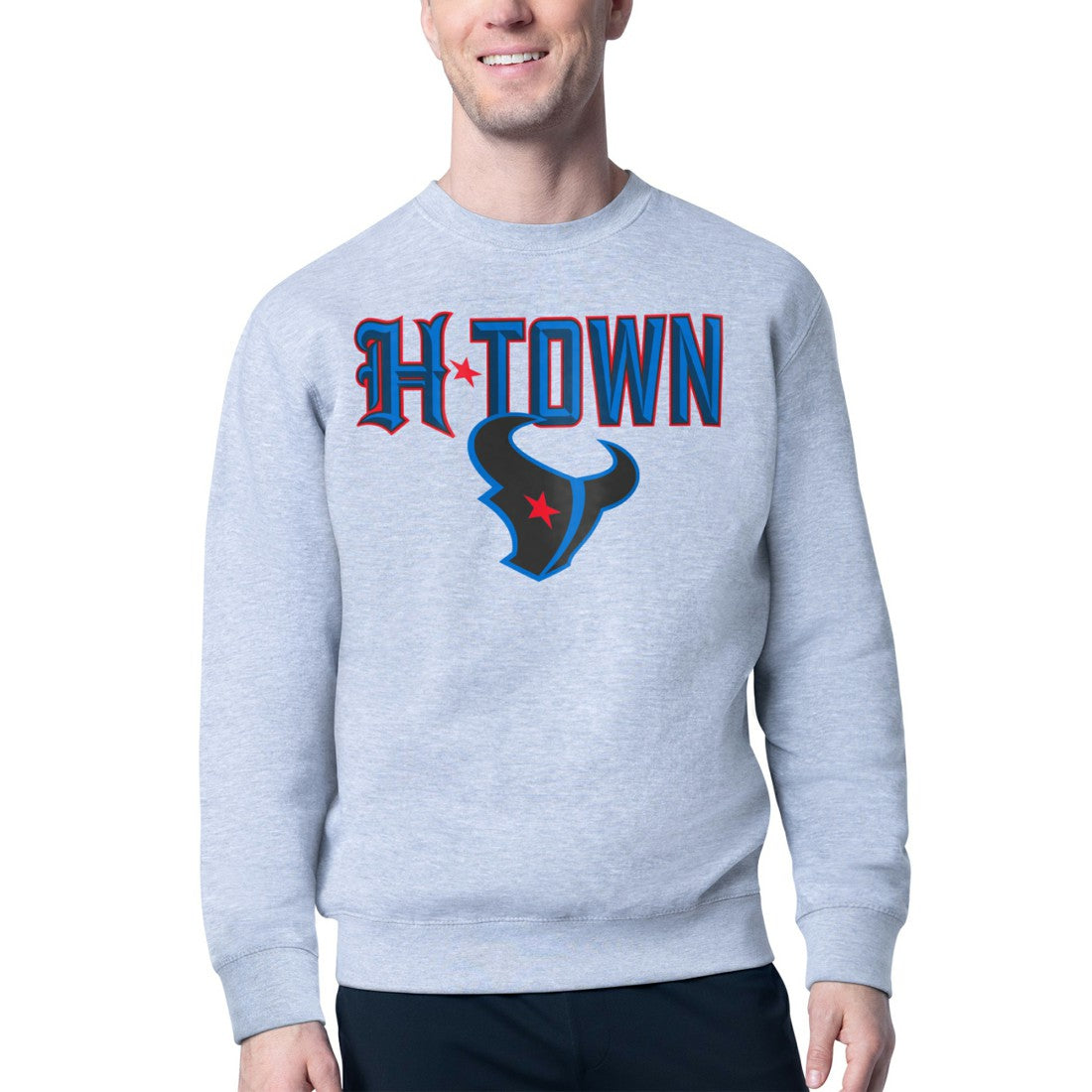 Houston Texans  Starter H-Town Graphic Fleece Pullover Sweatshirt