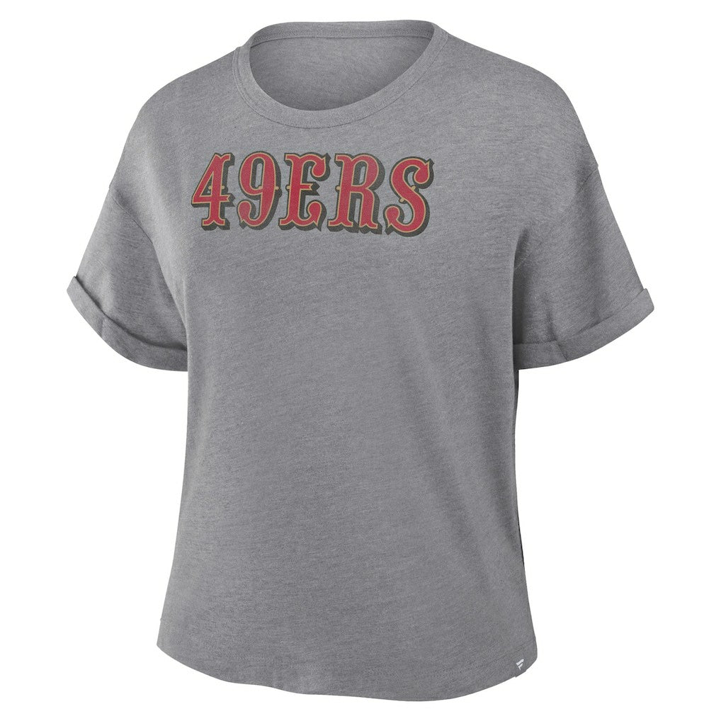 San Francisco 49ers Fanatics Women's Swing Pass Tri-Blend Boxy T-Shirt