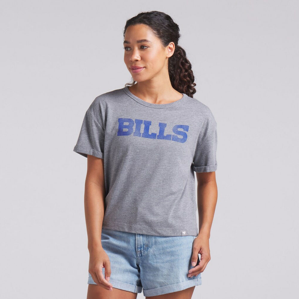 Buffalo Bills Fanatics Women's Swing Pass Tri-Blend Boxy T-Shirt