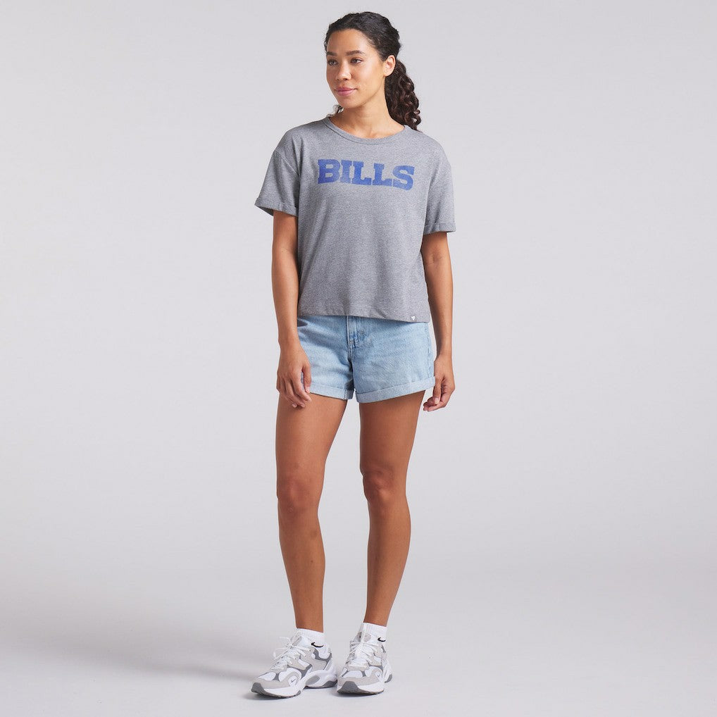 Buffalo Bills Fanatics Women's Swing Pass Tri-Blend Boxy T-Shirt