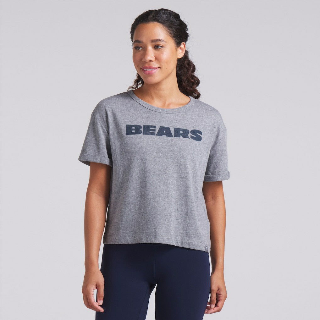 Chicago Bears Fanatics Women's Swing Pass Tri-Blend Boxy T-Shirt