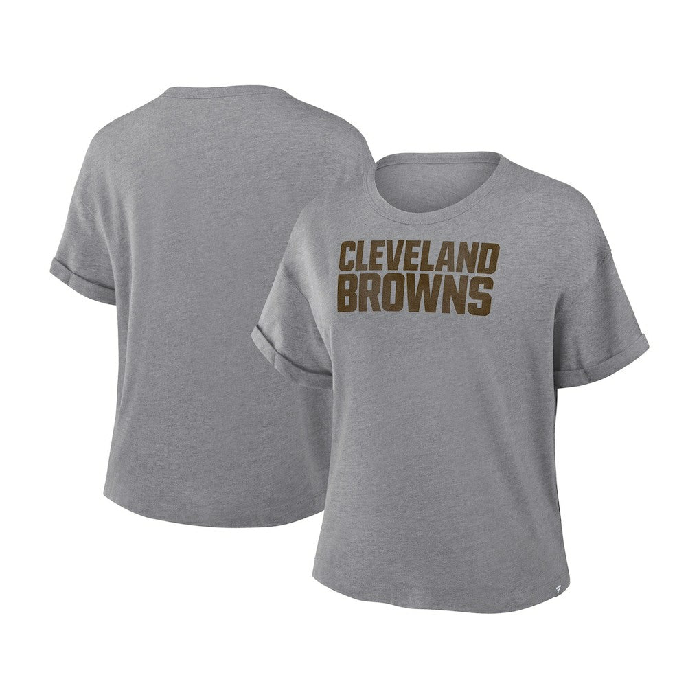 Cleveland Browns Fanatics Women's Swing Pass Tri-Blend Boxy T-Shirt