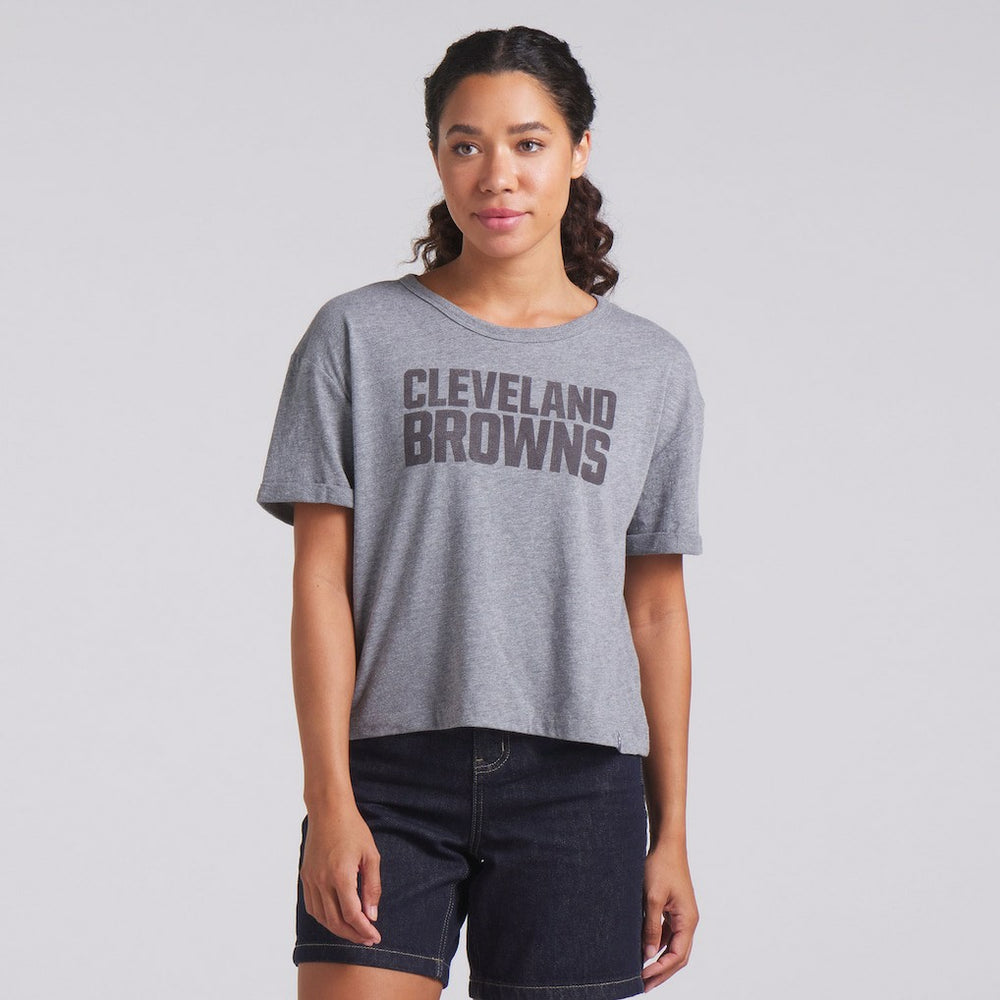Cleveland Browns Fanatics Women's Swing Pass Tri-Blend Boxy T-Shirt