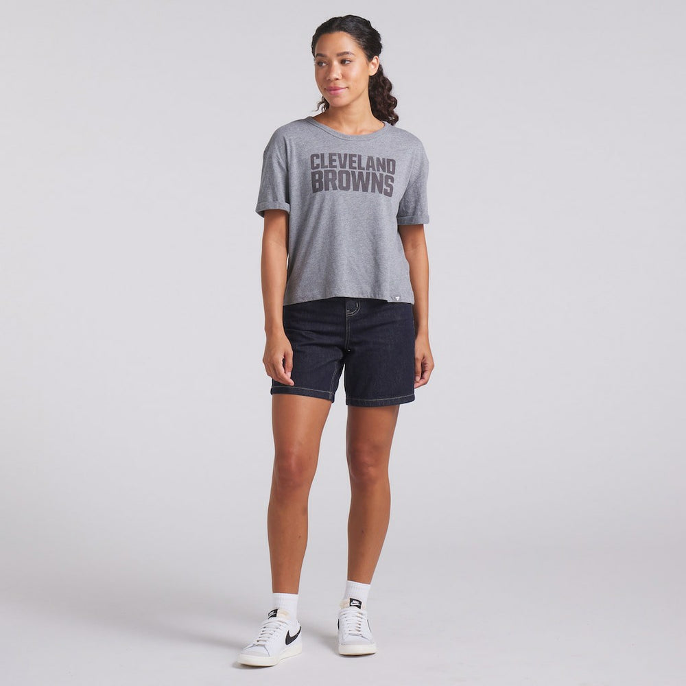 Cleveland Browns Fanatics Women's Swing Pass Tri-Blend Boxy T-Shirt