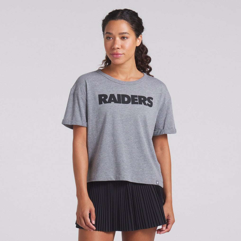 Las Vegas Raiders Fanatics Women's Swing Pass Tri-Blend Boxy T-Shirt