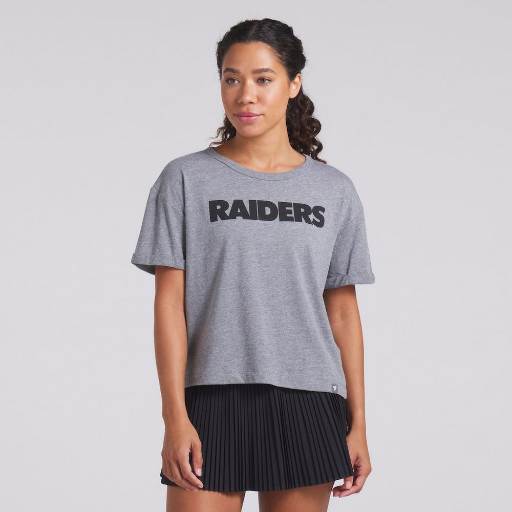Las Vegas Raiders Fanatics Women's Swing Pass Tri-Blend Boxy T-Shirt