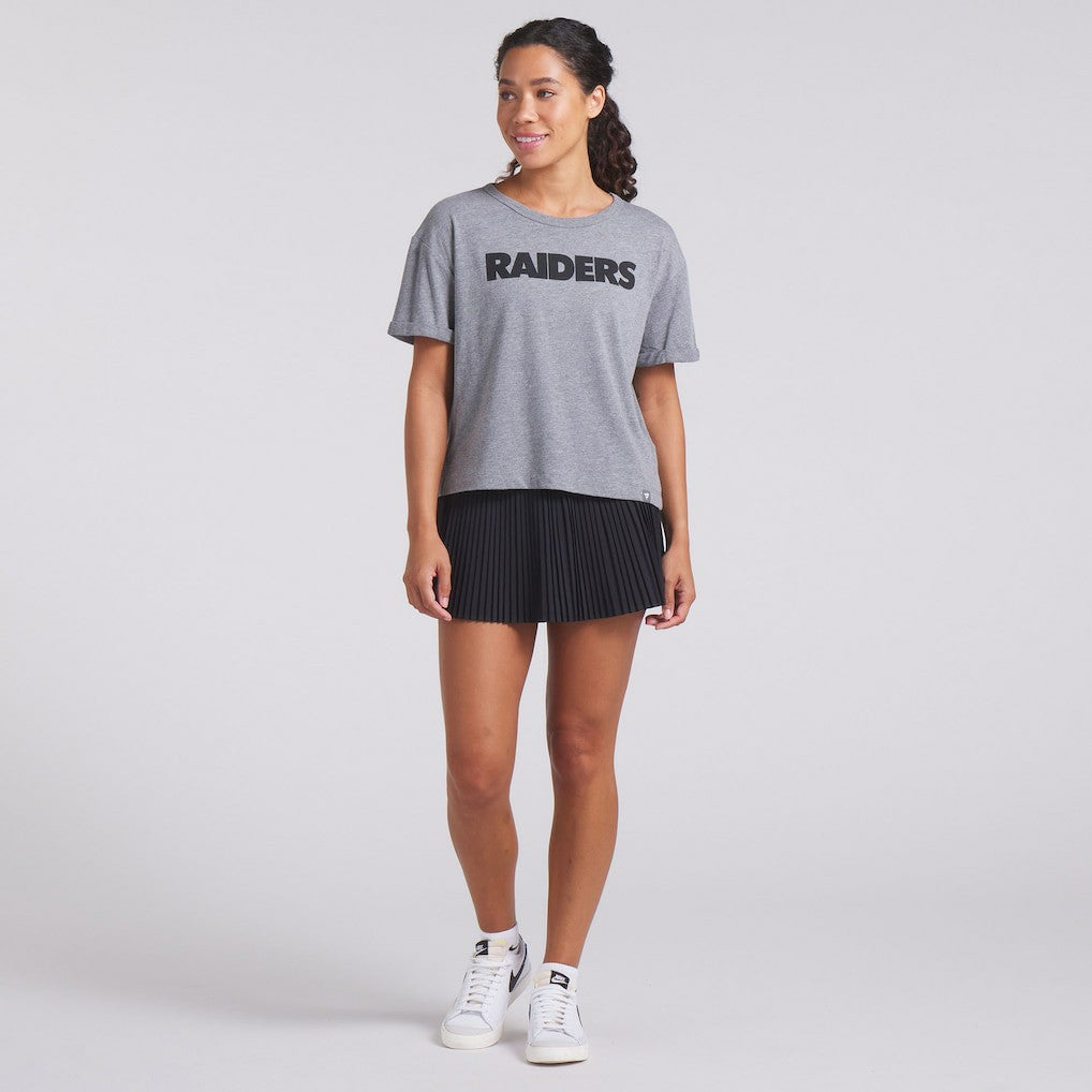 Las Vegas Raiders Fanatics Women's Swing Pass Tri-Blend Boxy T-Shirt