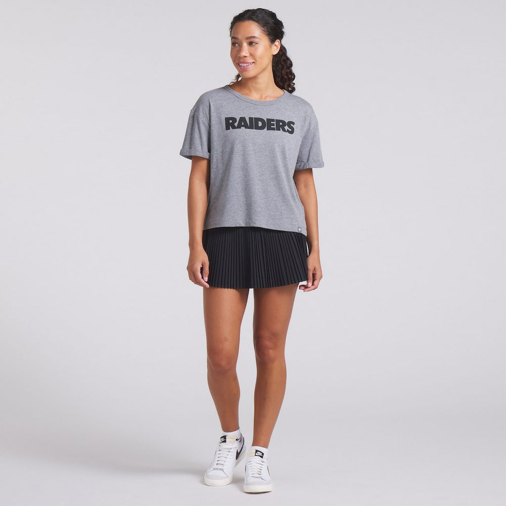 Las Vegas Raiders Fanatics Women's Swing Pass Tri-Blend Boxy T-Shirt