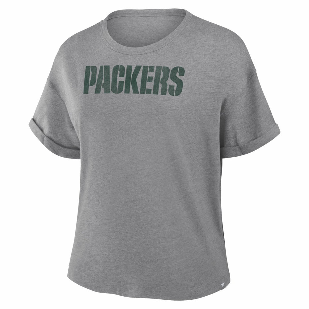Green Bay Packers Fanatics Women's Swing Pass Tri-Blend Boxy T-Shirt