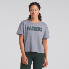 Green Bay Packers Fanatics Women's Swing Pass Tri-Blend Boxy T-Shirt
