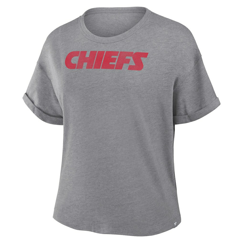 Kansas City Chiefs Fanatics Women's Swing Pass Tri-Blend Boxy T-Shirt