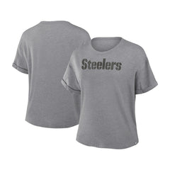Pittsburgh Steelers Fanatics Women's Swing Pass Tri-Blend Boxy T-Shirt