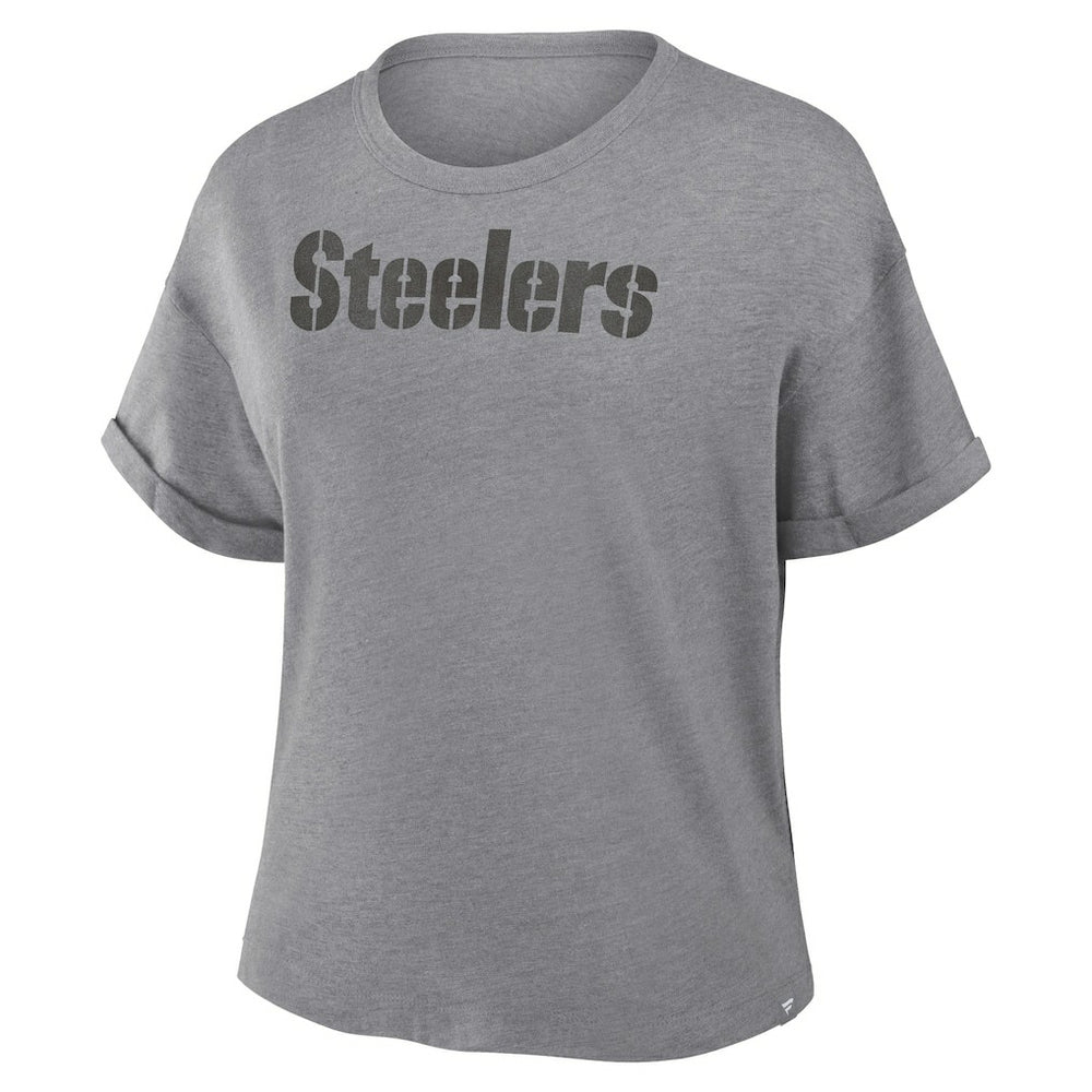 Pittsburgh Steelers Fanatics Women's Swing Pass Tri-Blend Boxy T-Shirt