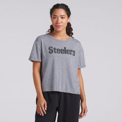Pittsburgh Steelers Fanatics Women's Swing Pass Tri-Blend Boxy T-Shirt