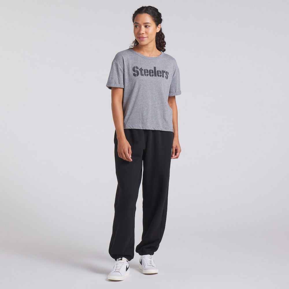 Pittsburgh Steelers Fanatics Women's Swing Pass Tri-Blend Boxy T-Shirt