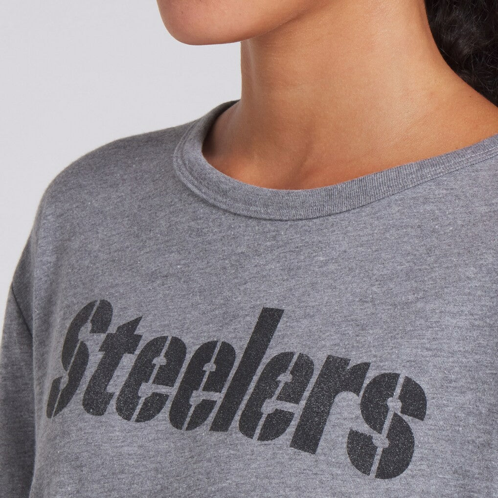 Pittsburgh Steelers Fanatics Women's Swing Pass Tri-Blend Boxy T-Shirt