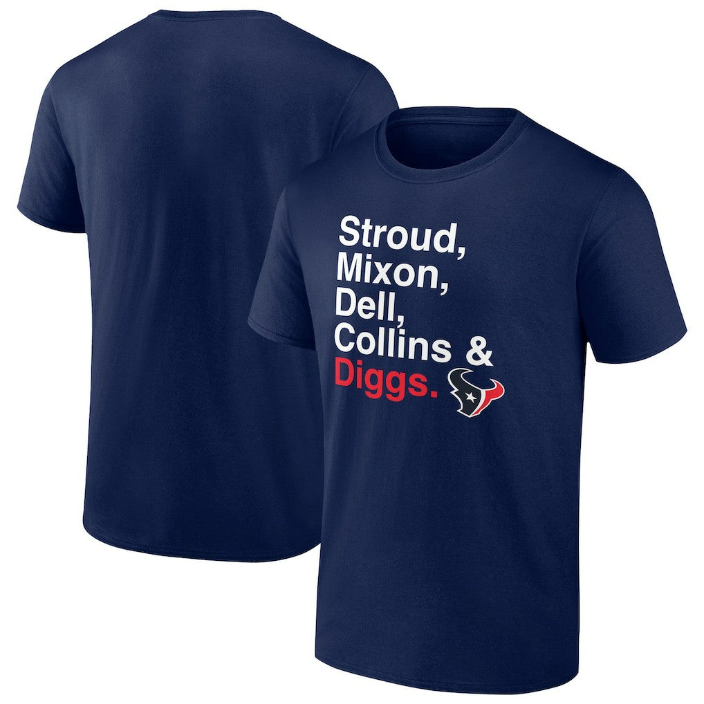Houston Texans  Stroud, Mixon, Dell, Collins & Diggs T-Shirt