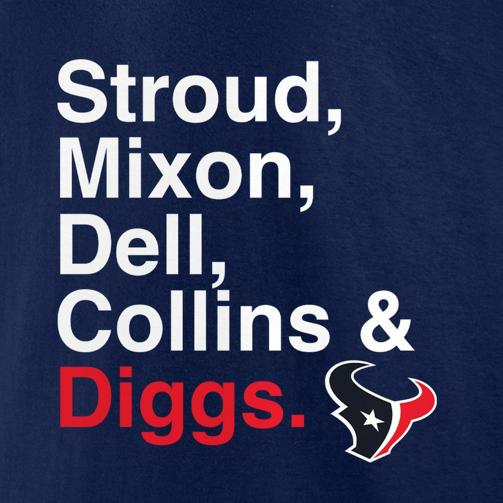 Houston Texans  Stroud, Mixon, Dell, Collins & Diggs T-Shirt